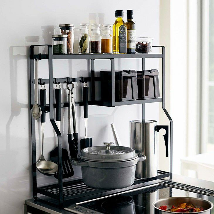 towerタワーコンロサイドラック(ブラック)（メイン）