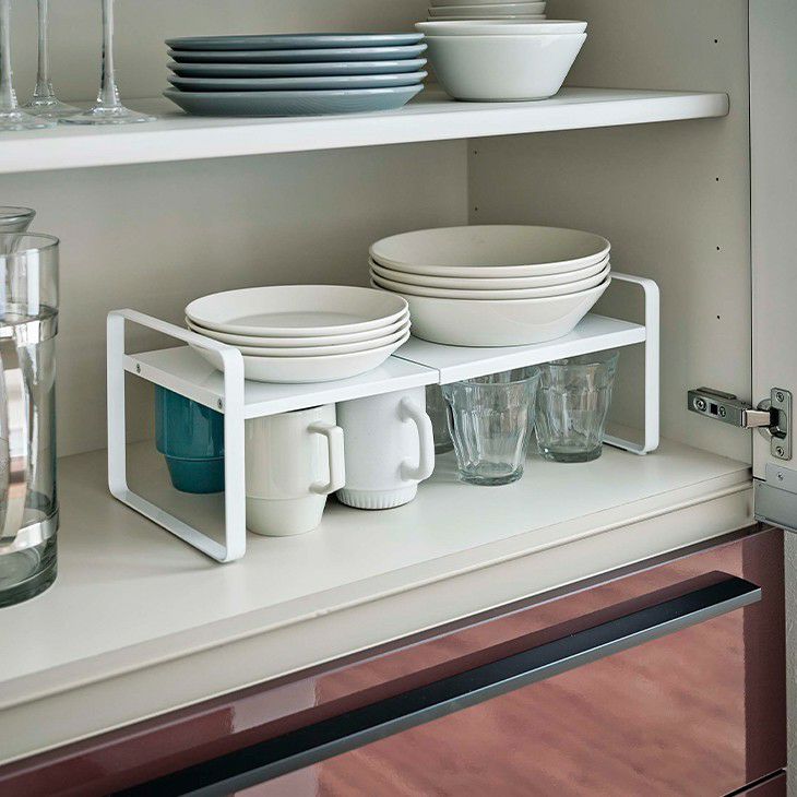 towerタワー伸縮収納ラック2段(ホワイト)（イメージ02）