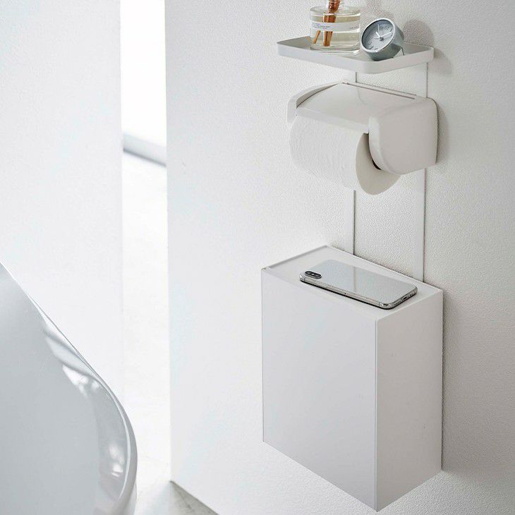 towerタワートイレットペーパーホルダー上トレー＆収納ケース(ホワイト)（メイン）