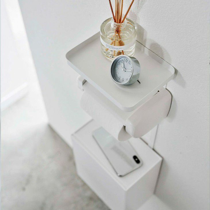 towerタワートイレットペーパーホルダー上トレー＆収納ケース(ホワイト)（イメージ01）