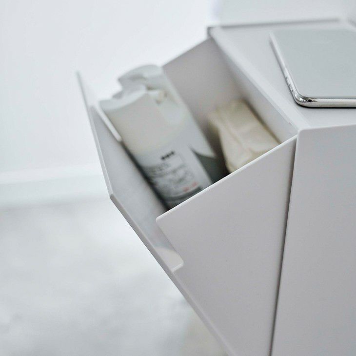 towerタワートイレットペーパーホルダー上トレー＆収納ケース(ホワイト)（イメージ02）