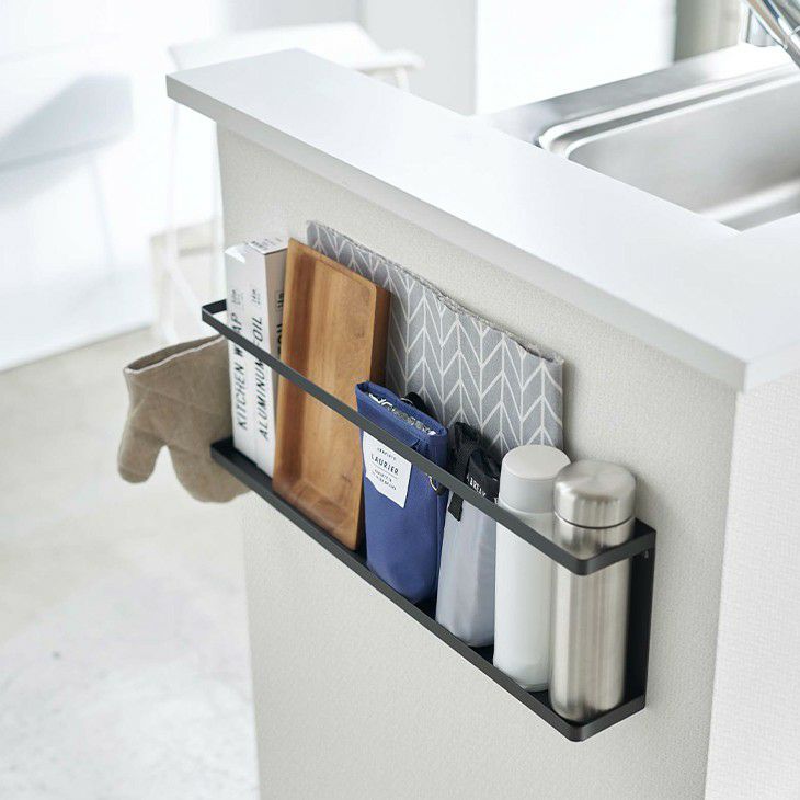 towerタワーキッチンカウンター横収納ラック(ブラック)（イメージ01）