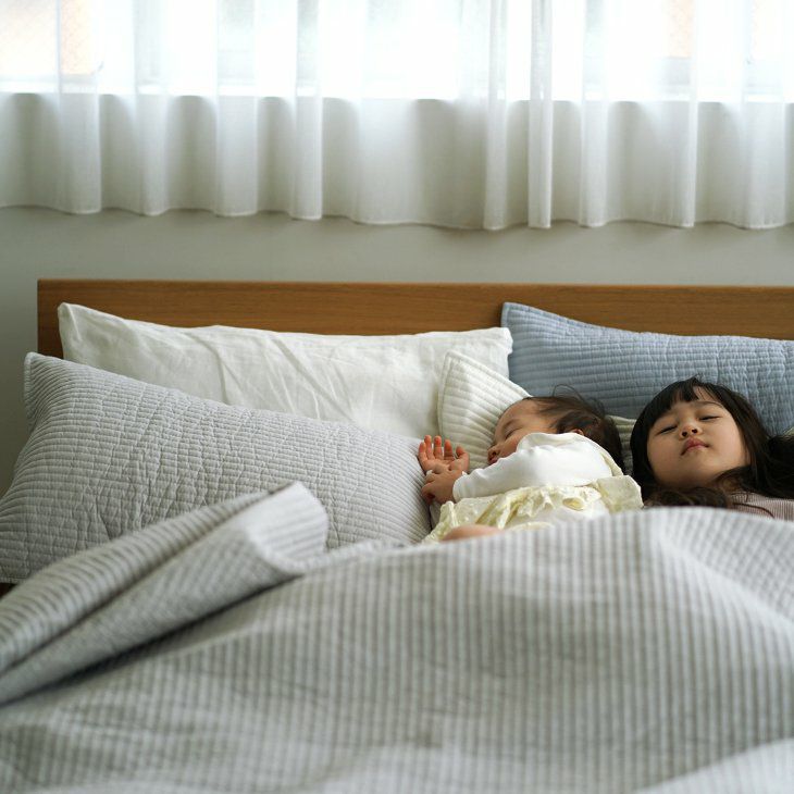 丸洗いできるピローケースイブル風キルティングストライプ（イメージ）