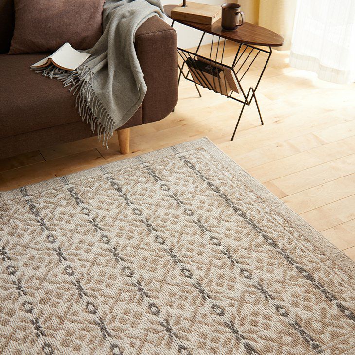 ウール100%ラグウールスノー190×190cm（施工例イメージ02）