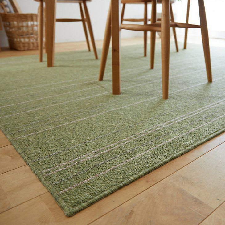 丸洗いできるラグワイヤーライン110×130cm（ダイニングにぴったり）