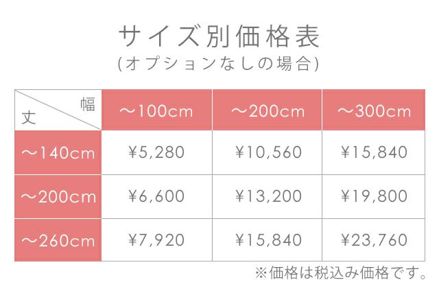 オーダー価格表