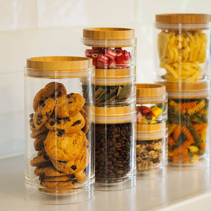 ビッテ保存容器450ml重なるキャニスターバンブー(メイン)