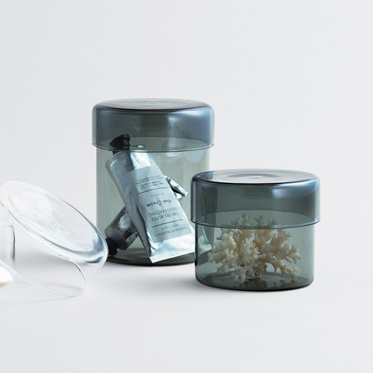 KINTOキントー保存容器800mlSCHALEガラスケース100×130mmスモーク(メイン)