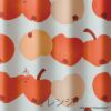 遮光カーテンMOOMIN/ムーミンリンゴガブリ！(100×135cm)(オレンジ)