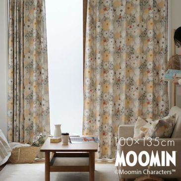 遮光 カーテン MOOMIN/ムーミン タイニーフラワー (幅100×丈135cm) 1枚 