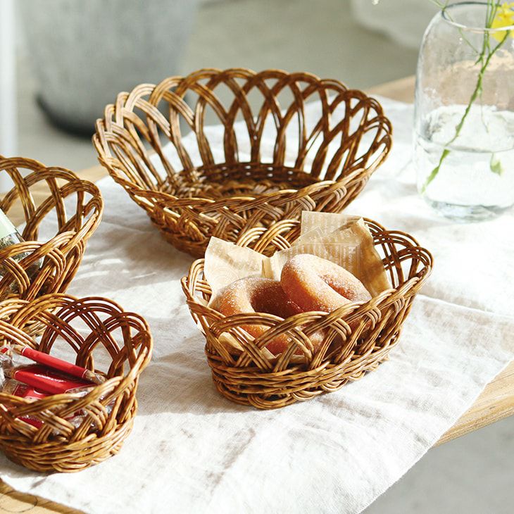 クレエバスケットユティルオーバルバスケット洗えるブラウン（イメージ）