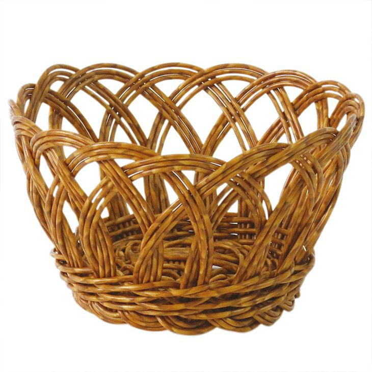 クレエバスケットユティルラウンドバスケットM洗えるブラウン（カラー）