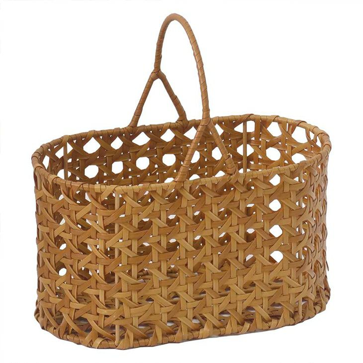 クレエユティルオクタオーバルワンハンドルバスケット洗えるかご収納ブラウン（カラー）