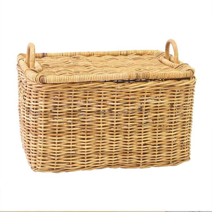 クレエバスケットアラログストックバスケットラタンブラウン（カラー）