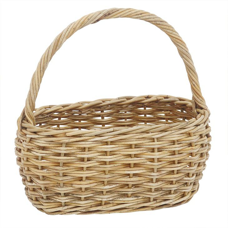 クレエバスケットアラロググリーンバスケットオーバルラタンブラウン（カラー）