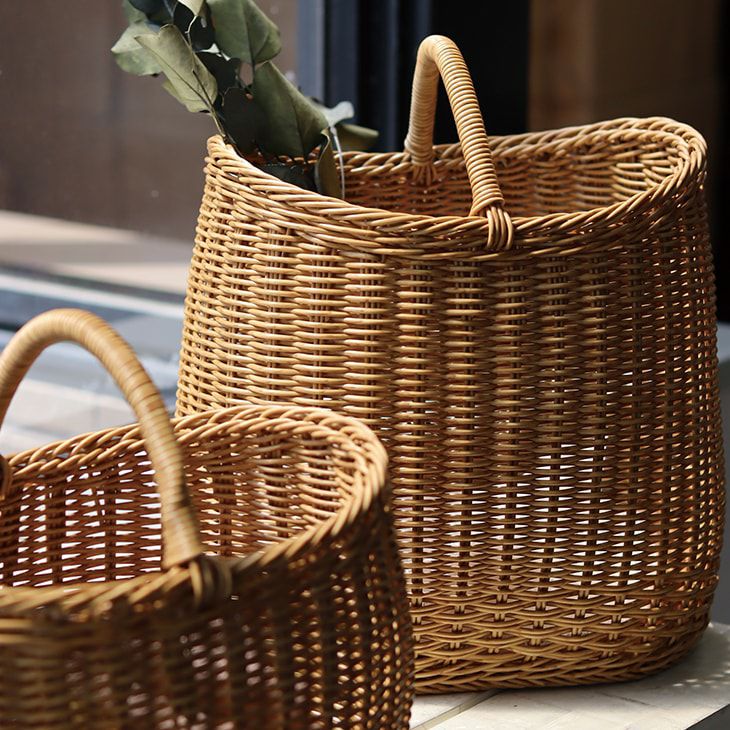 クレエバスケットユティルナイールボートバスケットハイ洗えるかご収納ブラウン（イメージ）