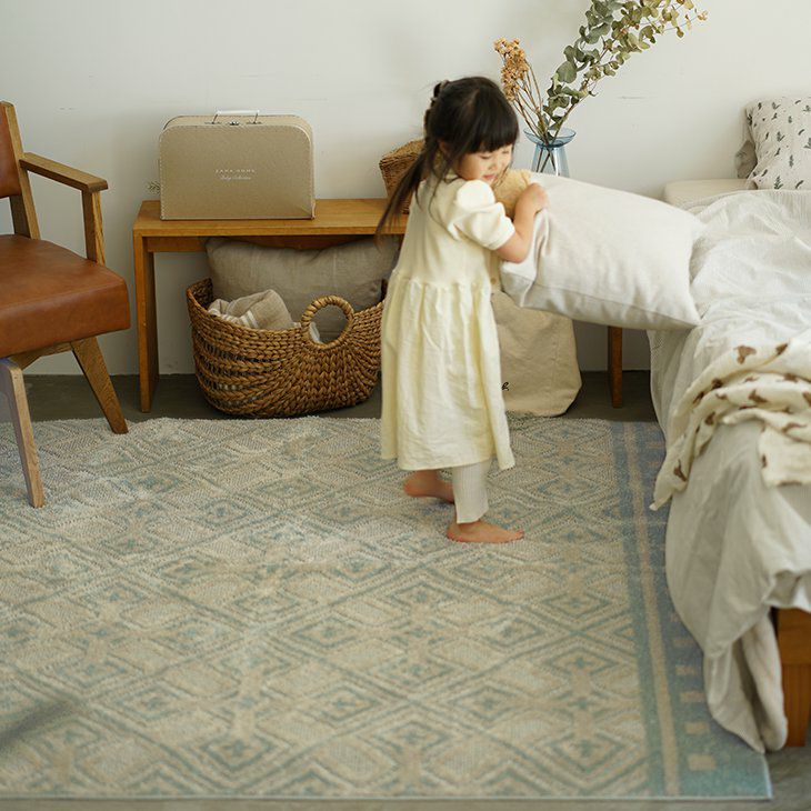 クロスメイズラグ(ライトブルー)