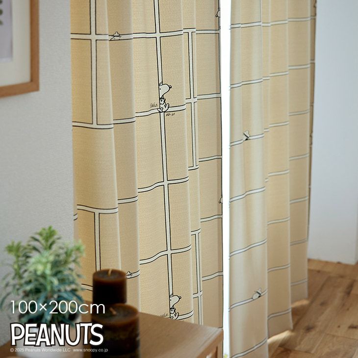 遮光カーテンPEANUTS/ピーナッツコミックグリッド（メインイメージ）
