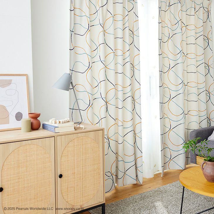 遮光カーテンPEANUTS/ピーナッツシュルツライン（カラー）