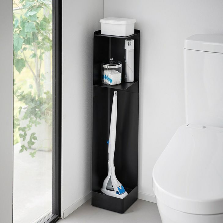 towerタワーキャスター付きスリムトイレラック(ブラック)（カラー）