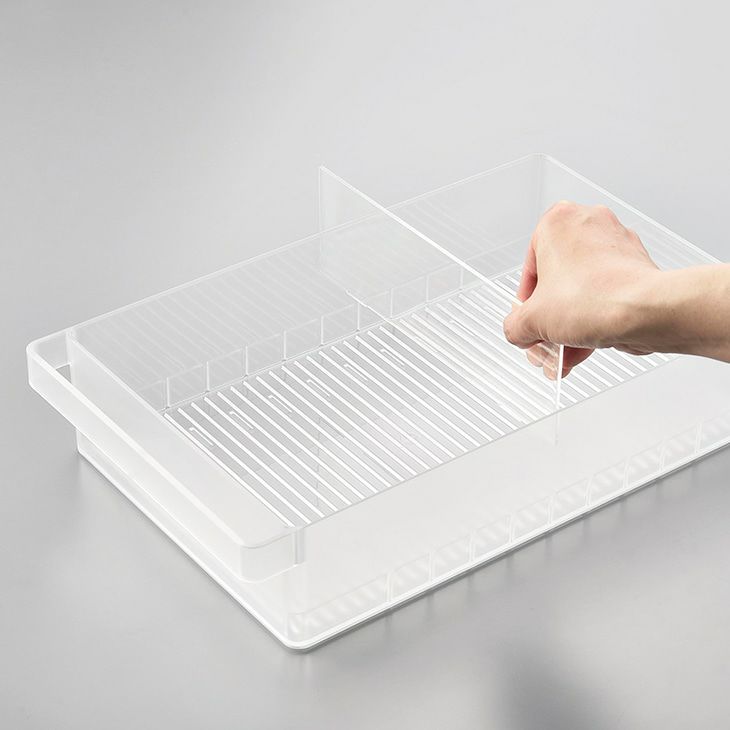 towerタワー冷蔵庫中収納ケースL仕切り付き(ホワイト)（カラー）