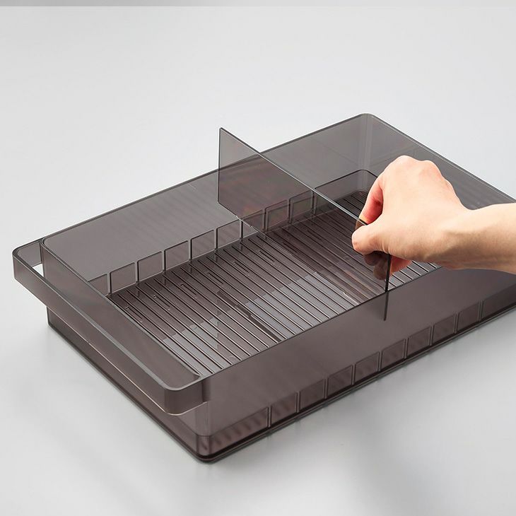 towerタワー冷蔵庫中収納ケースL仕切り付き(ブラック)（カラー）