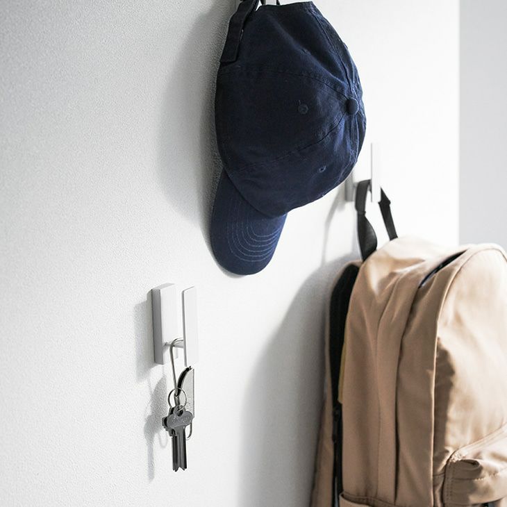 towerタワーウォールフック3個組石こうボード壁対応(ホワイト)（カラー）