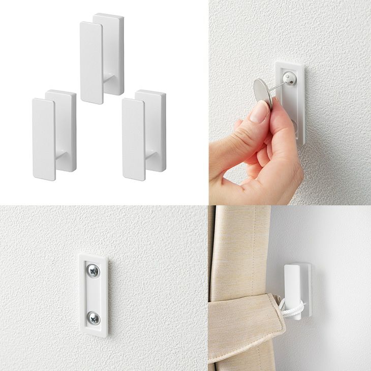 towerタワーウォールフック3個組石こうボード壁対応(ホワイト)（カラー）