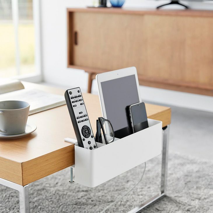 towerタワーテーブル横リモコンラック(ホワイト)（イメージ）