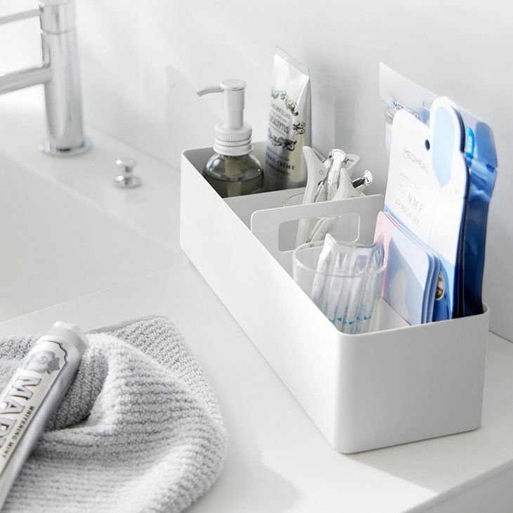 towerタワーハンドル付きスリム収納ボックス(ホワイト)（イメージ）