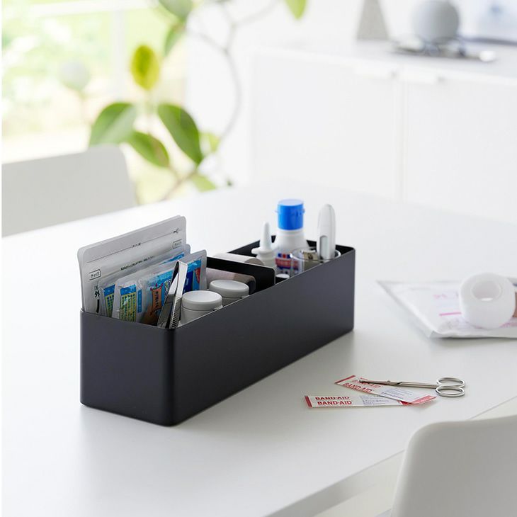 towerタワーハンドル付きスリム収納ボックス(ブラック)（イメージ）