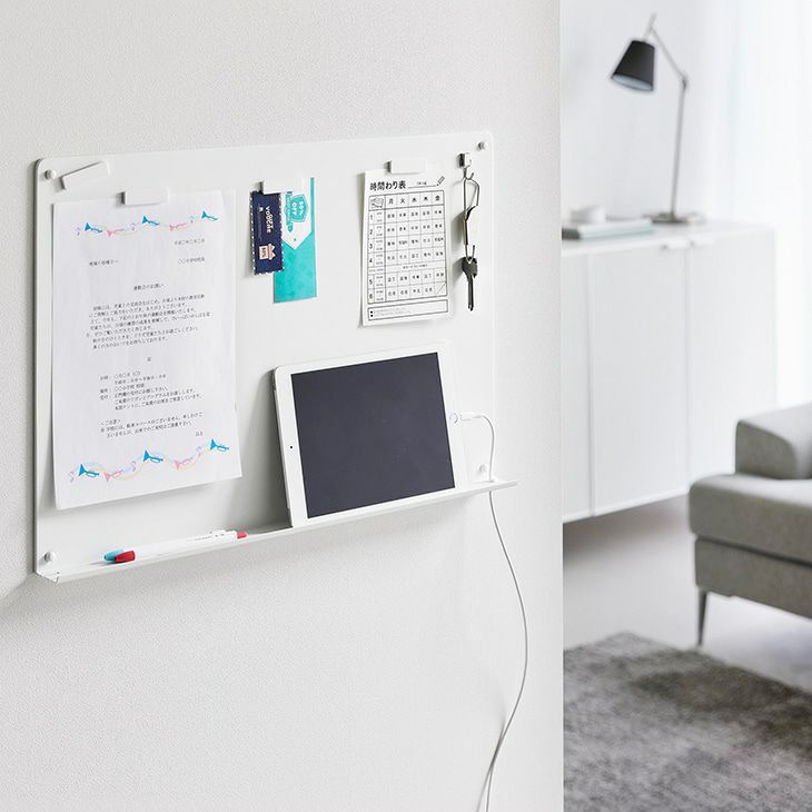 towerタワーウォールプリントボードトレー付き石こうボード壁対応(ホワイト)（カラー）