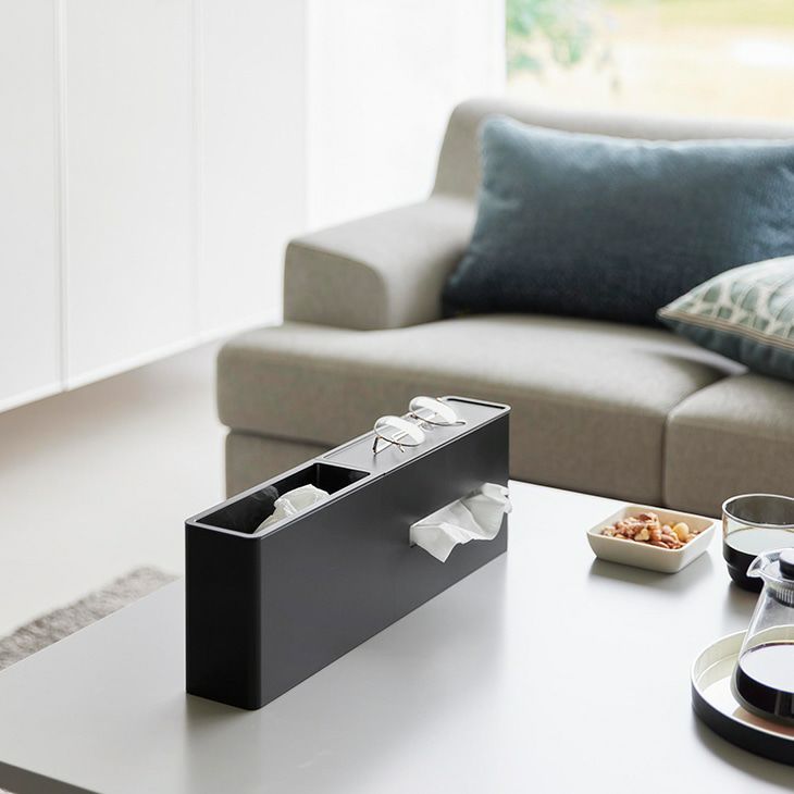 towerタワー引っ掛けティッシュケース＆ダストボックス(ブラック)（イメージ）