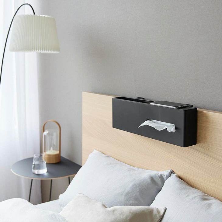 towerタワー引っ掛けティッシュケース＆ダストボックス(ブラック)（カラー）