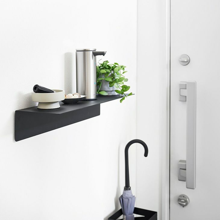 towerタワーマグネットが付くウォールラックW50石こうボード壁対応(ブラック)（イメージ）