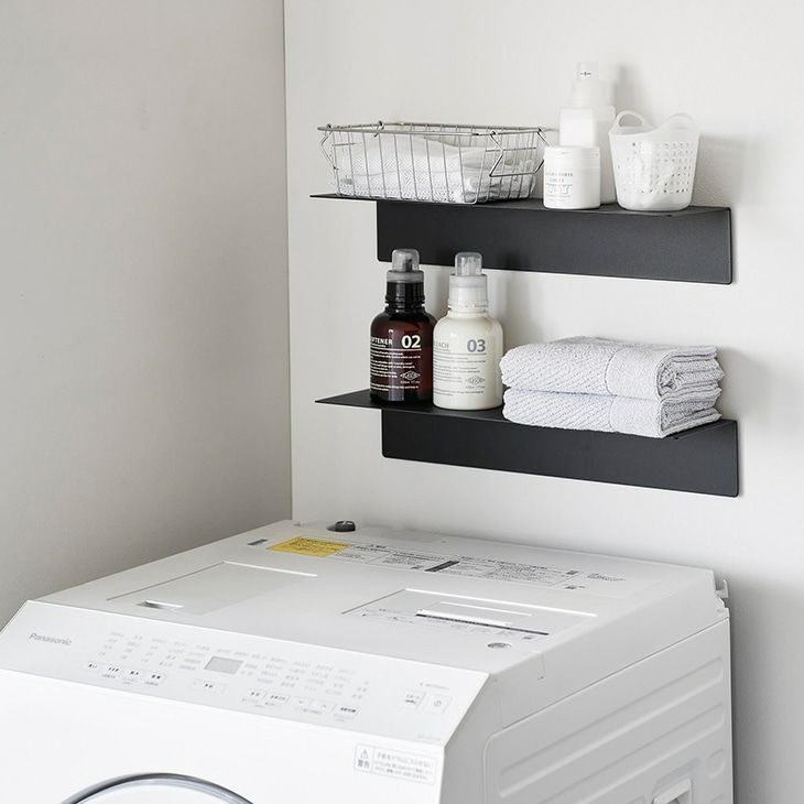 towerタワーマグネットが付くウォールラックW50石こうボード壁対応(ブラック)（カラー）