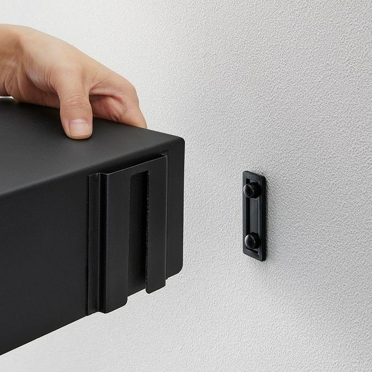 towerタワーマグネットが付くウォールラックW50石こうボード壁対応(ブラック)（カラー）