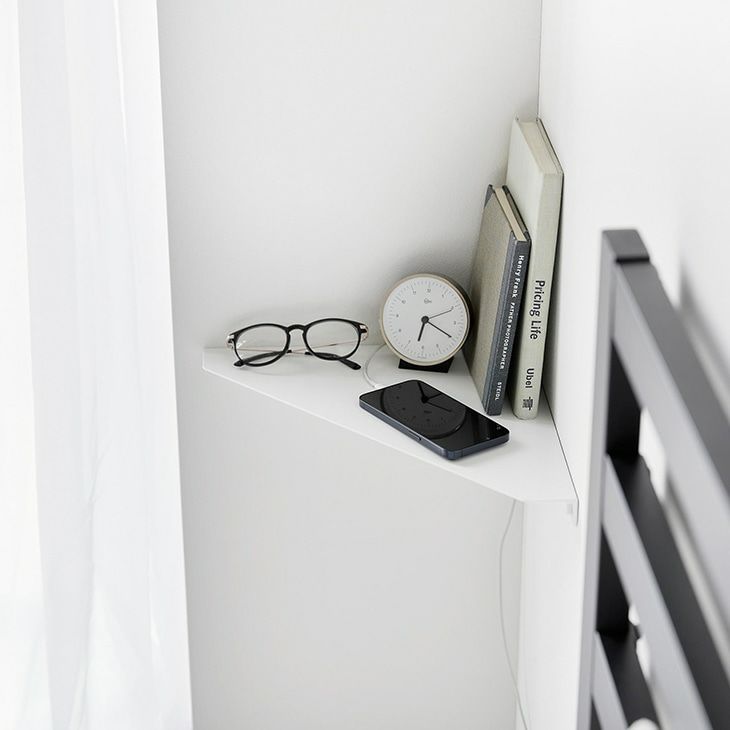 towerタワーウォールコーナーシェルフL石こうボード壁対応(ホワイト)（イメージ）