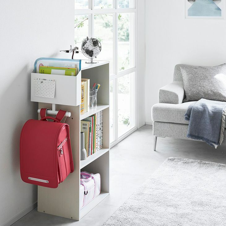 towerタワーウォールファイルボックス＆ランドセルハンガー石こうボード壁対応(ホワイト)（イメージ）