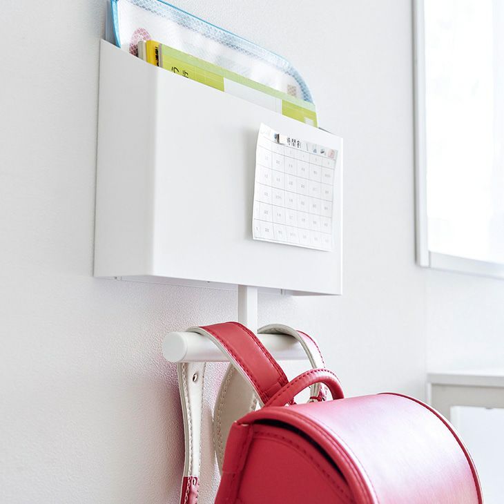 towerタワーウォールファイルボックス＆ランドセルハンガー石こうボード壁対応(ホワイト)（カラー）