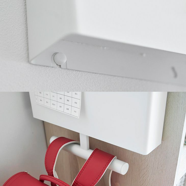 towerタワーウォールファイルボックス＆ランドセルハンガー石こうボード壁対応(ホワイト)（カラー）