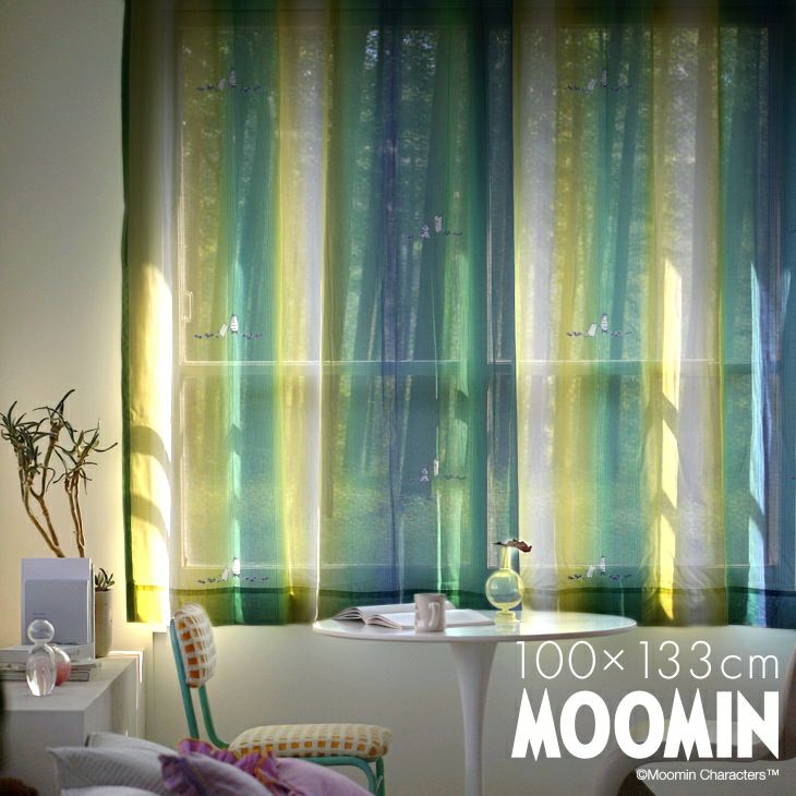 カーテン レース MOOMIN/ムーミン オーロラボイル (幅100×丈133cm ) 1